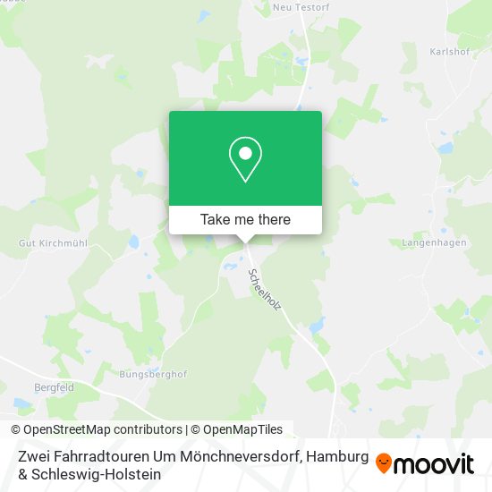 Карта Zwei Fahrradtouren Um Mönchneversdorf