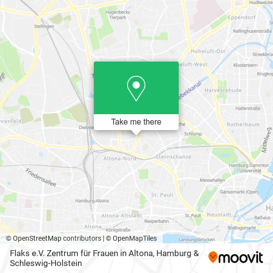 Карта Flaks e.V. Zentrum für Frauen in Altona