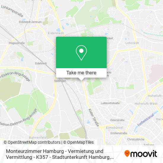 Карта Monteurzimmer Hamburg - Vermietung und Vermittlung - K357 - Stadtunterkunft Hamburg