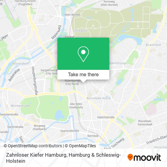 Zahnloser Kiefer Hamburg map