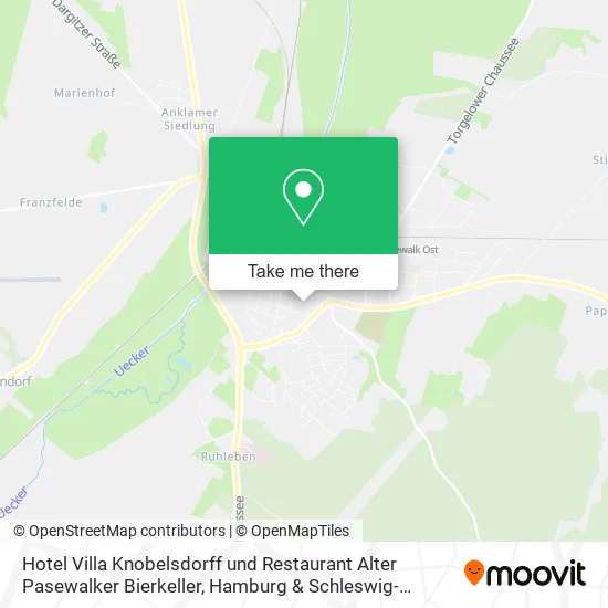Карта Hotel Villa Knobelsdorff und Restaurant Alter Pasewalker Bierkeller
