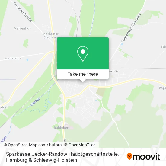 Карта Sparkasse Uecker-Randow Hauptgeschäftsstelle