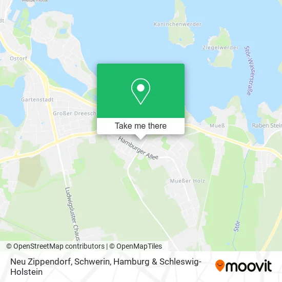Карта Neu Zippendorf, Schwerin