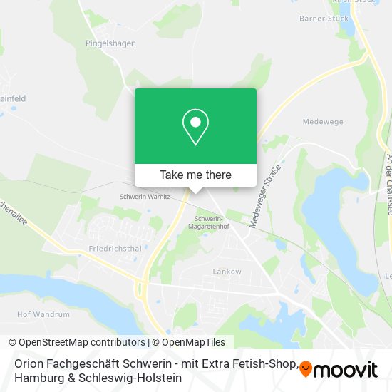 Карта Orion Fachgeschäft Schwerin - mit Extra Fetish-Shop