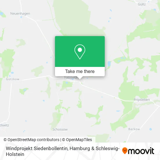 Карта Windprojekt Siedenbollentin