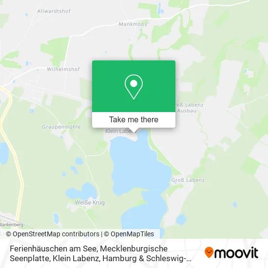 Карта Ferienhäuschen am See, Mecklenburgische Seenplatte, Klein Labenz