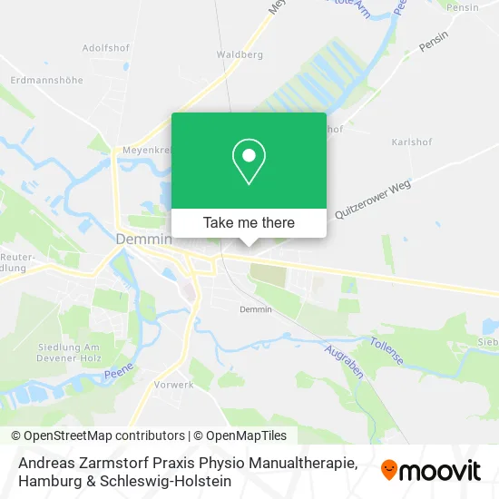 Карта Andreas Zarmstorf Praxis Physio Manualtherapie