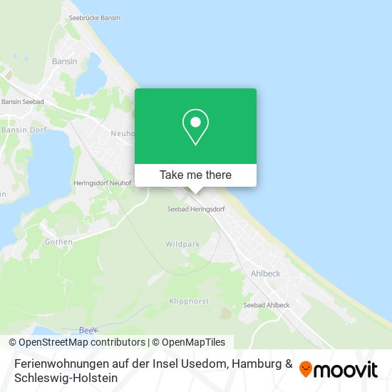 Карта Ferienwohnungen auf der Insel Usedom