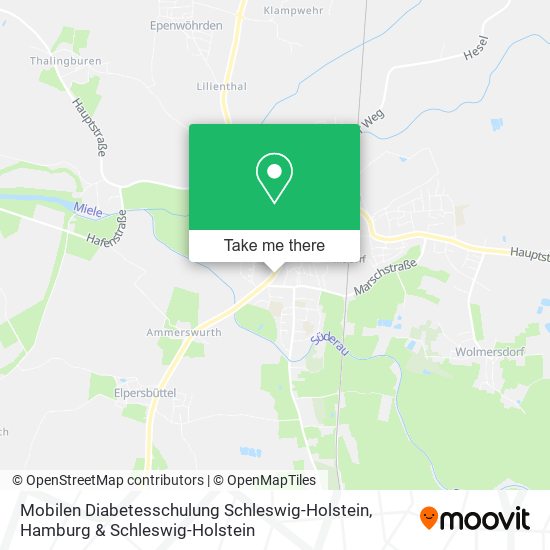 Карта Mobilen Diabetesschulung Schleswig-Holstein