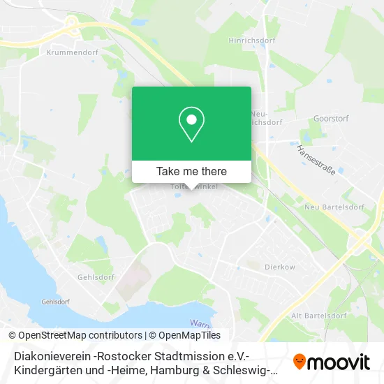 Карта Diakonieverein -Rostocker Stadtmission e.V.- Kindergärten und -Heime