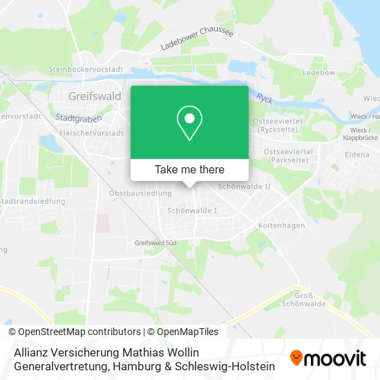 Карта Allianz Versicherung Mathias Wollin Generalvertretung
