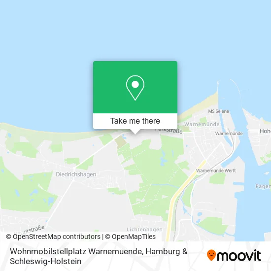 Карта Wohnmobilstellplatz Warnemuende