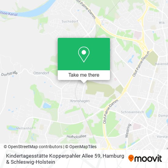 Карта Kindertagesstätte Kopperpahler Allee 59