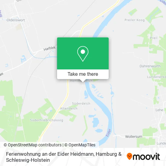 Карта Ferienwohnung an der Eider Heidmann