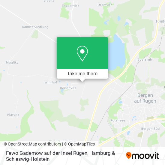 Fewo Gademow auf der Insel Rügen map