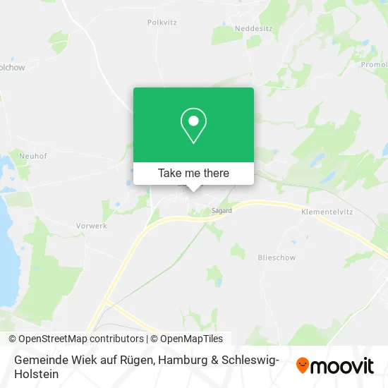 Карта Gemeinde Wiek auf Rügen