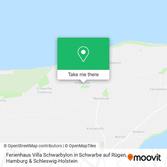 Ferienhaus Villa Schwarbylon in Schwarbe auf Rügen map
