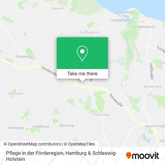 Pflege in der Förderegion map