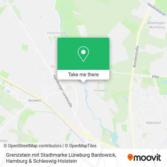 Карта Grenzstein mit Stadtmarke Lüneburg Bardowick