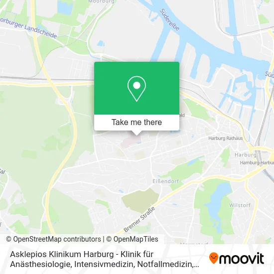 Карта Asklepios Klinikum Harburg - Klinik für Anästhesiologie, Intensivmedizin, Notfallmedizin, Schmerz-