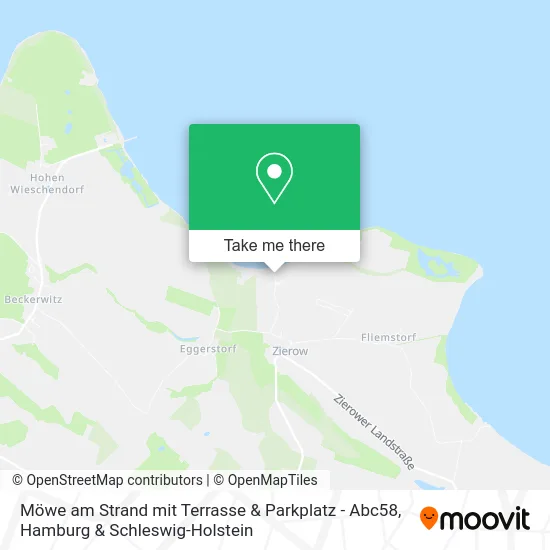 Карта Möwe am Strand mit Terrasse & Parkplatz - Abc58