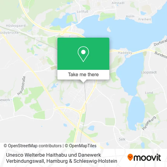 Карта Unesco Welterbe Haithabu und Danewerk Verbindungswall