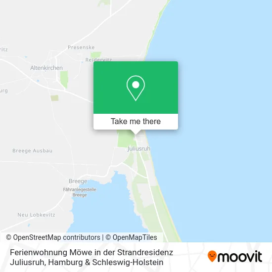 Карта Ferienwohnung Möwe in der Strandresidenz Juliusruh