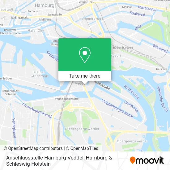 Карта Anschlussstelle Hamburg-Veddel