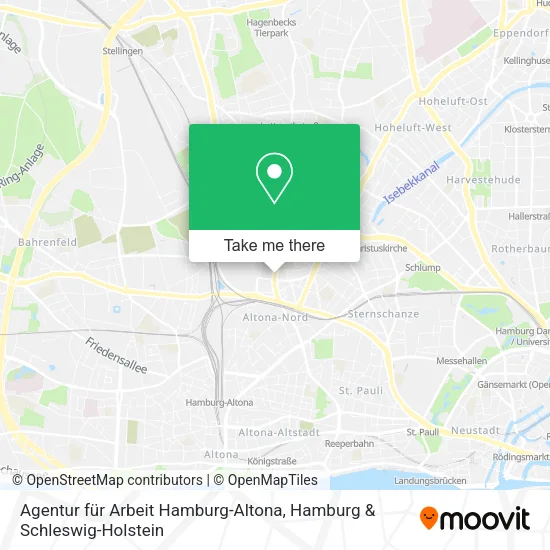 Карта Agentur für Arbeit Hamburg-Altona