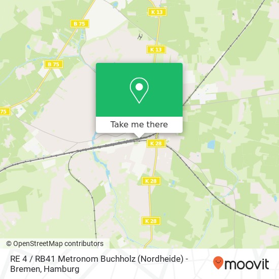 RE 4 / RB41 Metronom Buchholz (Nordheide) - Bremen map