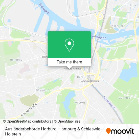 Карта Ausländerbehörde Harburg
