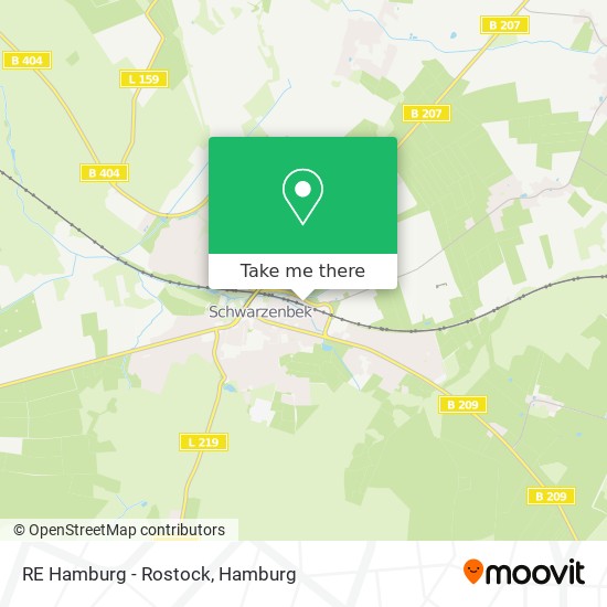 RE Hamburg - Rostock map