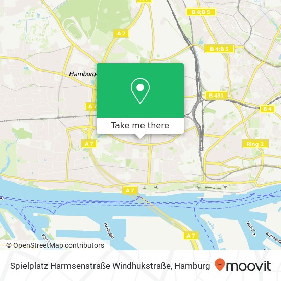 Карта Spielplatz Harmsenstraße Windhukstraße