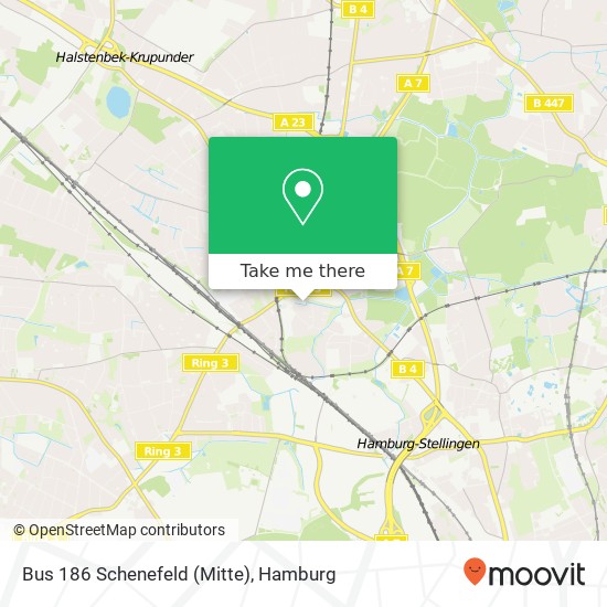 Bus 186 Schenefeld (Mitte) map