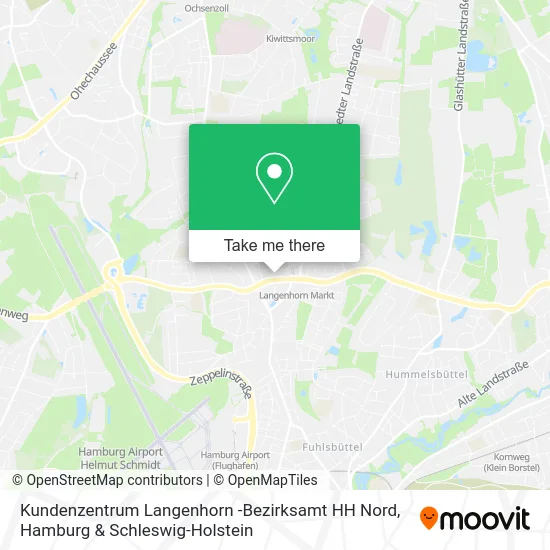 Карта Kundenzentrum Langenhorn -Bezirksamt HH Nord