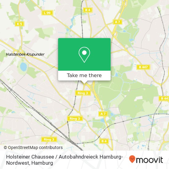 Holsteiner Chaussee / Autobahndreieck Hamburg-Nordwest map