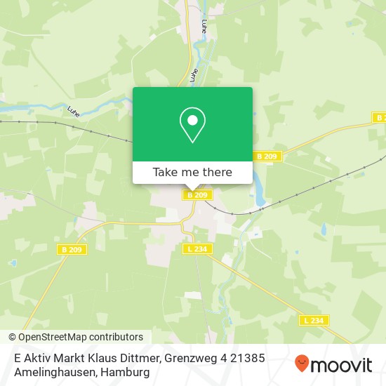 Карта E Aktiv Markt Klaus Dittmer, Grenzweg 4 21385 Amelinghausen
