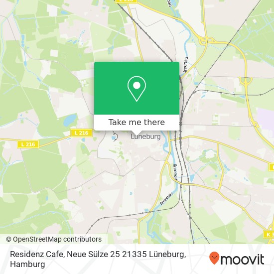 Карта Residenz Cafe, Neue Sülze 25 21335 Lüneburg