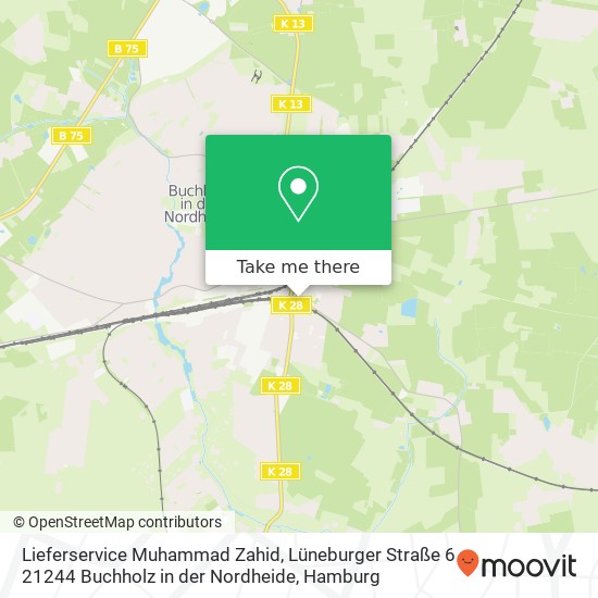 Карта Lieferservice Muhammad Zahid, Lüneburger Straße 6 21244 Buchholz in der Nordheide