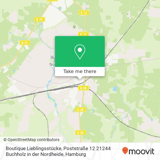 Карта Boutique Lieblingsstücke, Poststraße 12 21244 Buchholz in der Nordheide