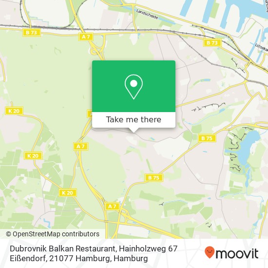 Карта Dubrovnik Balkan Restaurant, Hainholzweg 67 Eißendorf, 21077 Hamburg
