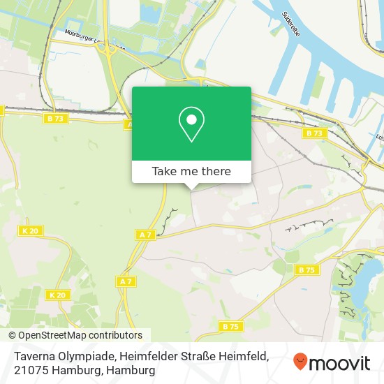 Карта Taverna Olympiade, Heimfelder Straße Heimfeld, 21075 Hamburg