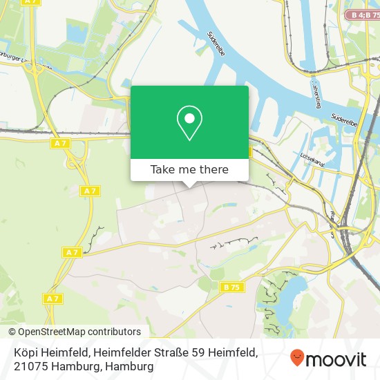 Карта Köpi Heimfeld, Heimfelder Straße 59 Heimfeld, 21075 Hamburg
