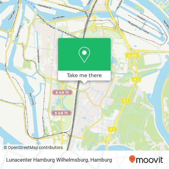 Lunacenter Hamburg Wilhelmsburg map