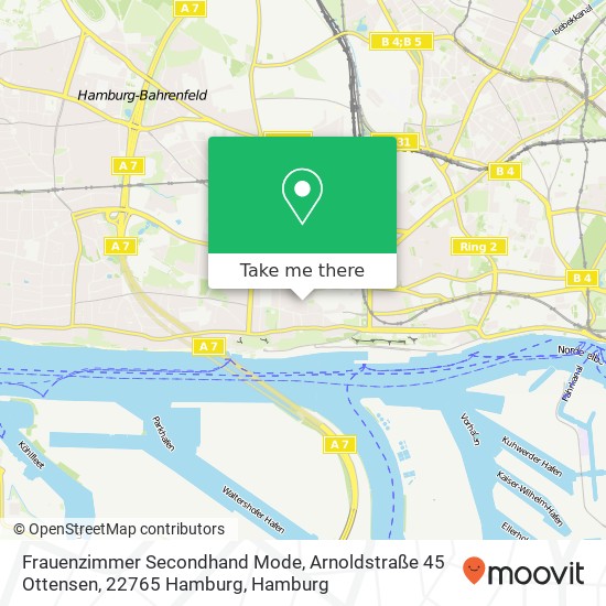 Карта Frauenzimmer Secondhand Mode, Arnoldstraße 45 Ottensen, 22765 Hamburg