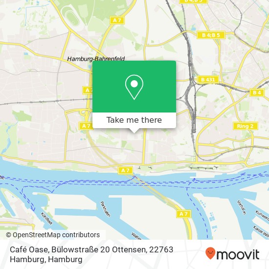 Карта Café Oase, Bülowstraße 20 Ottensen, 22763 Hamburg