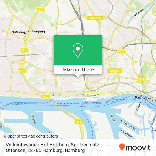 Карта Verkaufswagen Hof Hottbarg, Spritzenplatz Ottensen, 22765 Hamburg