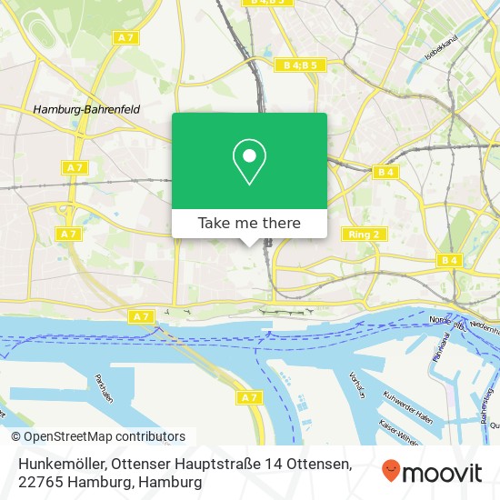 Карта Hunkemöller, Ottenser Hauptstraße 14 Ottensen, 22765 Hamburg