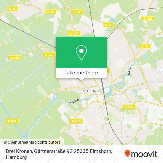 Карта Drei Kronen, Gärtnerstraße 92 25335 Elmshorn