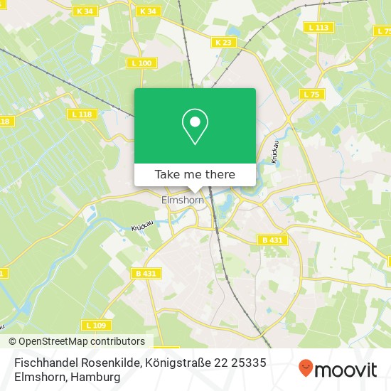 Карта Fischhandel Rosenkilde, Königstraße 22 25335 Elmshorn